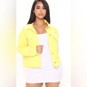Fashion nova yellow denim jacket